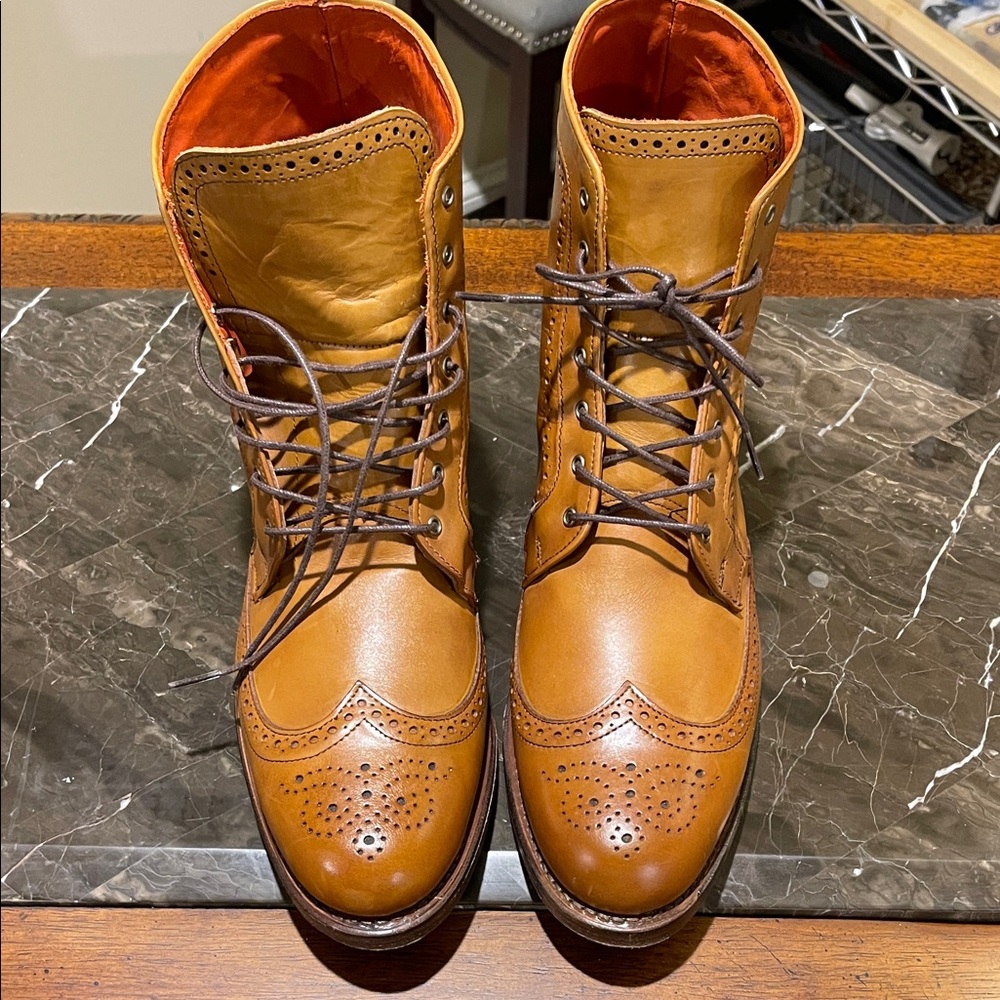 Allen Edmonds Dalton Brown Leather Brogue Boots